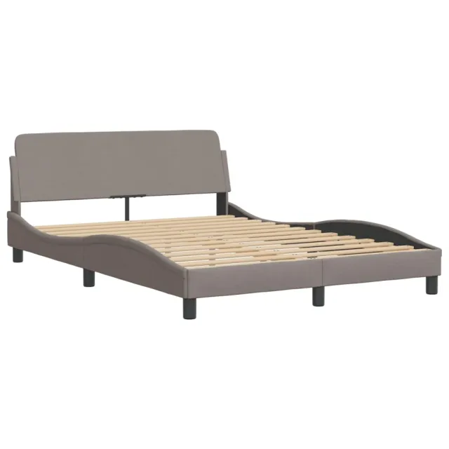 Lit avec matelas Dover taupe 140x200 cm tissu