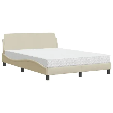 Lit avec matelas Dover crème 140x200 cm tissu 2
