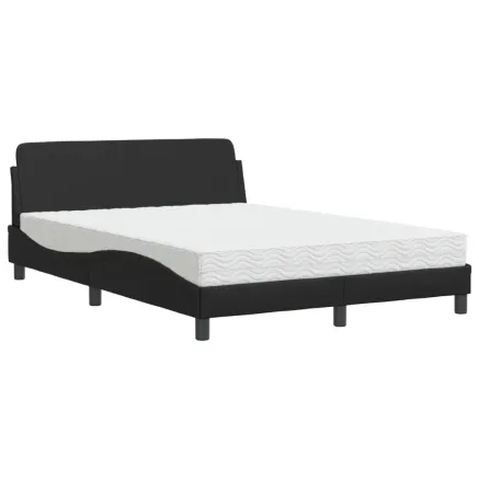 Lit avec matelas Dover noir 140x200 cm similicuir 2
