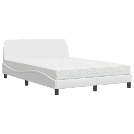 Lit avec matelas Dover blanc 140x200 cm similicuir 2