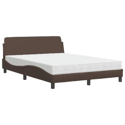 Lit avec matelas Dover marron 140x200 cm similicuir 2
