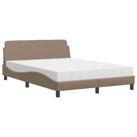 Lit avec matelas Dover cappuccino 140x200 cm similicuir