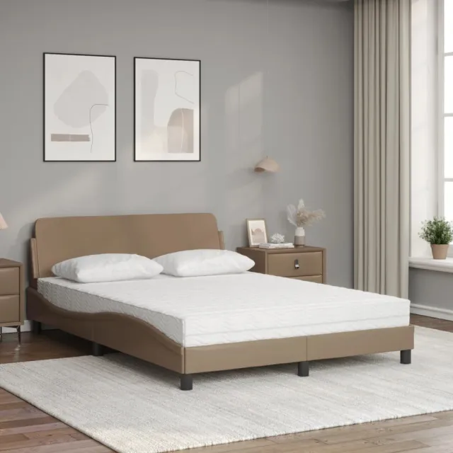 Lit avec matelas Dover cappuccino 140x200 cm similicuir