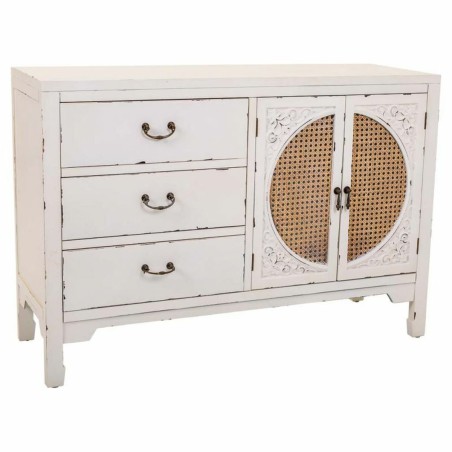 Sideboard Alexandra House Living White Rattan Fir wood 36 x 73 x 106 c