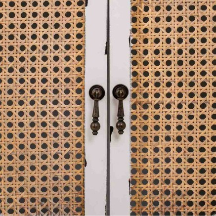 Aparador Alexandra House Living Blanco Ratán Madera de abeto 36 x 73 2