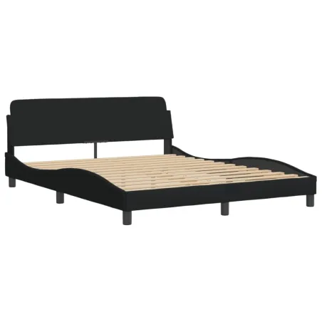 Lit avec matelas Dover noir 160x200 cm tissu