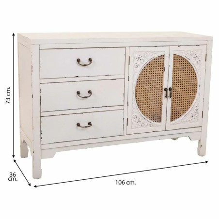 Aparador Alexandra House Living Blanco Ratán Madera de abeto 36 x 73