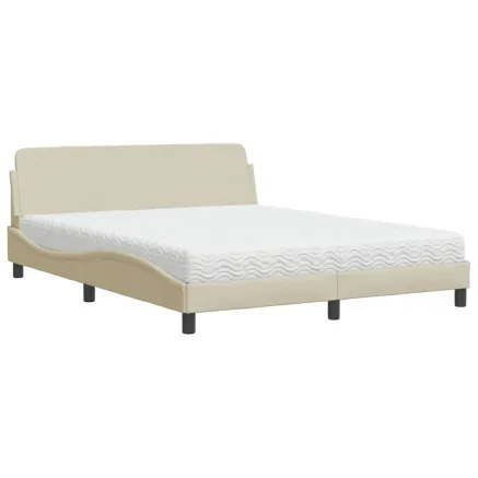 Lit avec matelas Dover crème 160x200 cm tissu 2