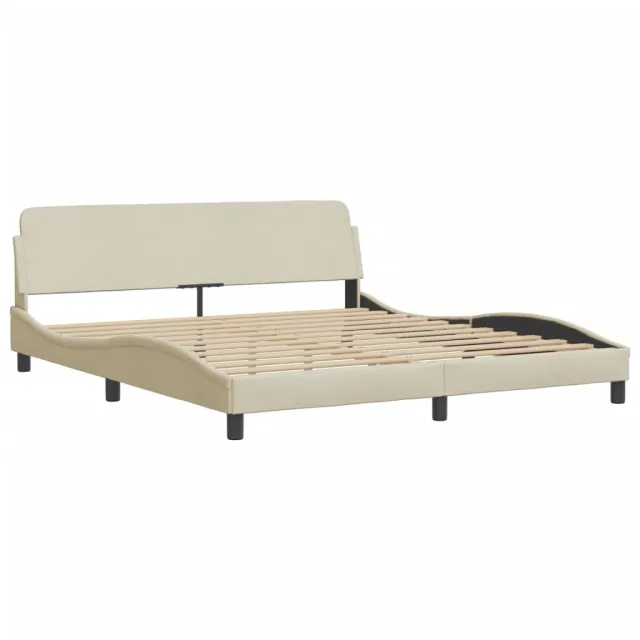 Lit avec matelas Dover crème 160x200 cm tissu