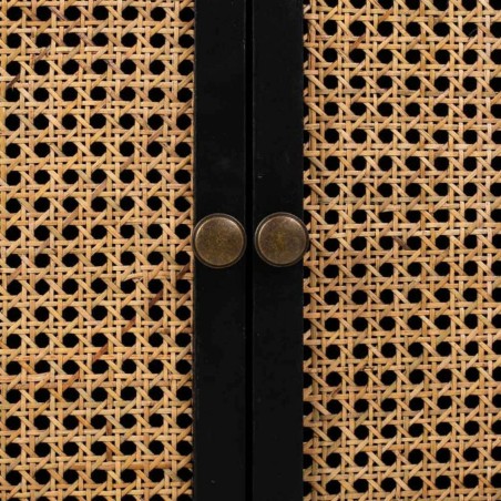 Aparador Alexandra House Living Negro Ratán Madera de abeto 36 x 73 x