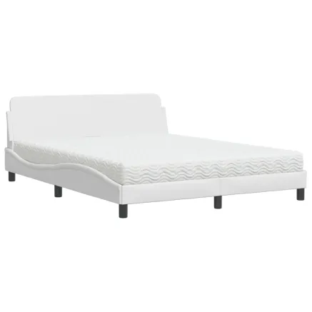Lit avec matelas Dover blanc 160x200 cm similicuir 2