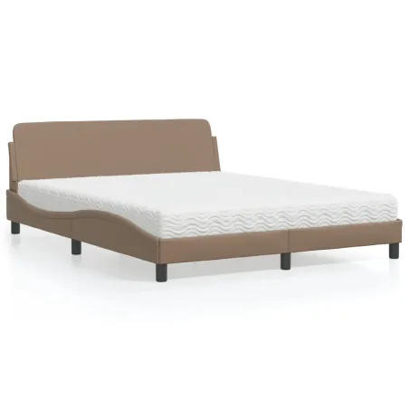 Lit avec matelas Dover cappuccino 160x200 cm similicuir