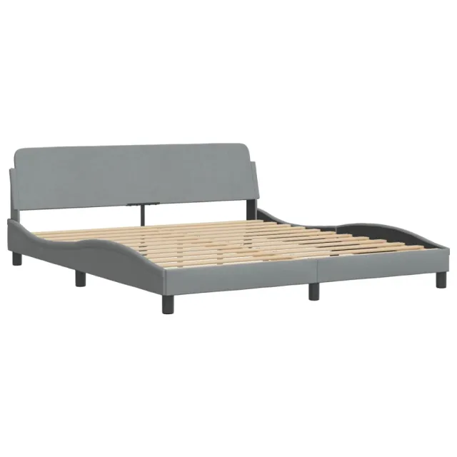 Lit avec matelas Dover gris clair 180x200 cm tissu