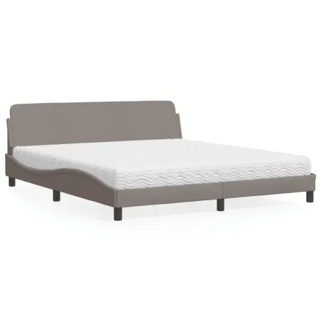 Lit avec matelas Dover taupe 180x200 cm tissu