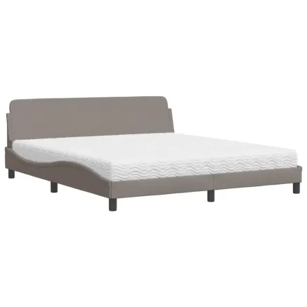 Lit avec matelas Dover taupe 180x200 cm tissu 2