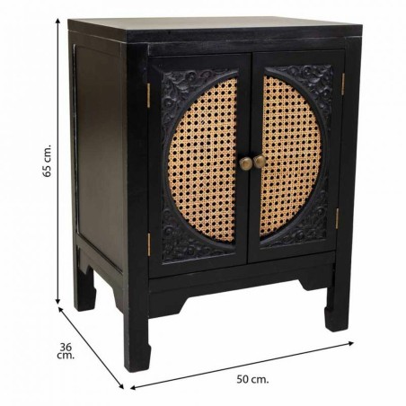 Comodino Alexandra House Living Nero 36 x 65 x 50 cm