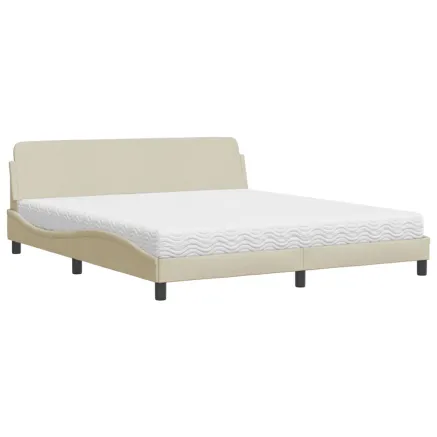 Lit avec matelas Dover crème 180x200 cm tissu 2