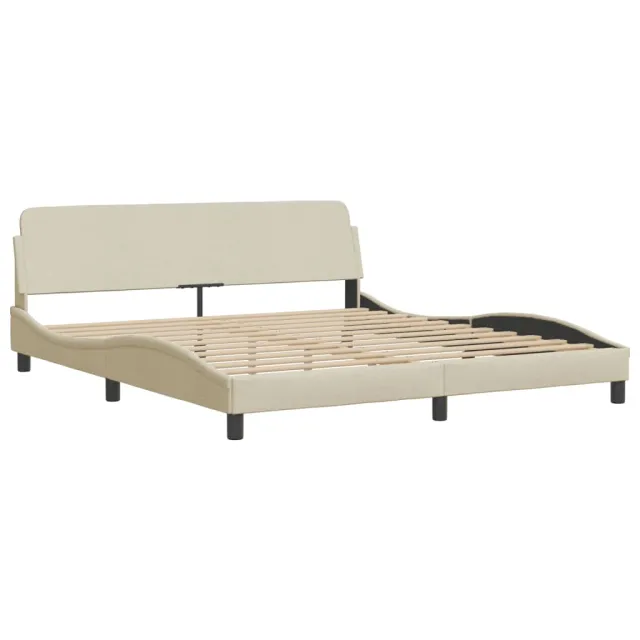 Lit avec matelas Dover crème 180x200 cm tissu