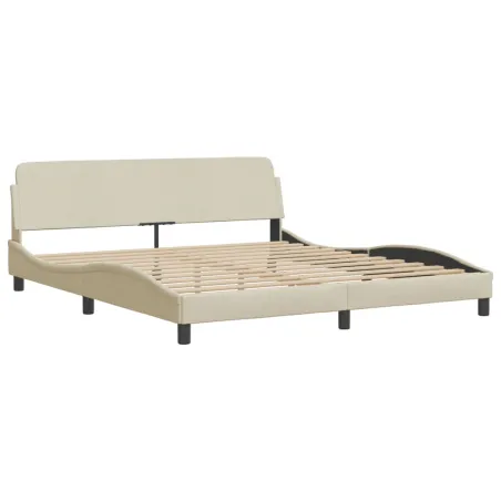 Lit avec matelas Dover crème 180x200 cm tissu