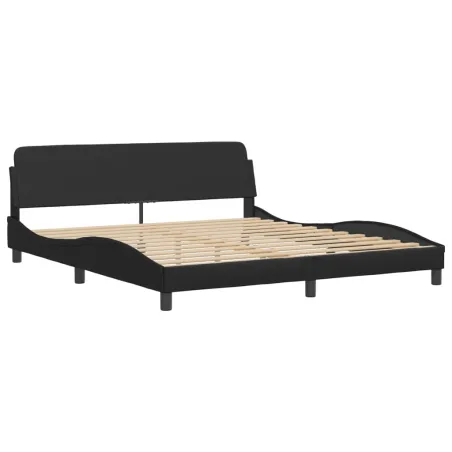 Lit avec matelas Dover noir 180x200 cm similicuir