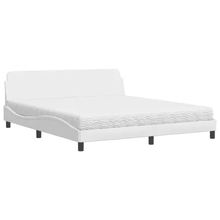 Lit avec matelas Dover blanc 180x200 cm similicuir 2
