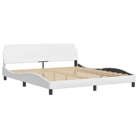 Lit avec matelas Dover blanc 180x200 cm similicuir