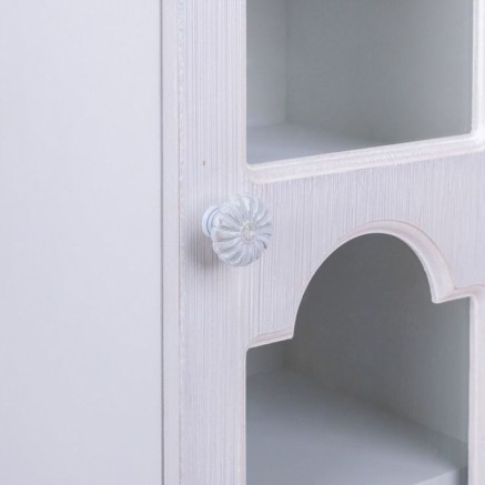 Cupboard Alexandra House Living White Mirror MDF Wood 20 x 98 x 24 cm 2