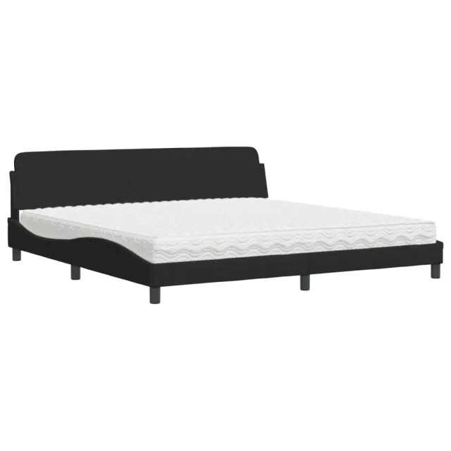 Lit avec matelas Dover noir 200x200 cm velours