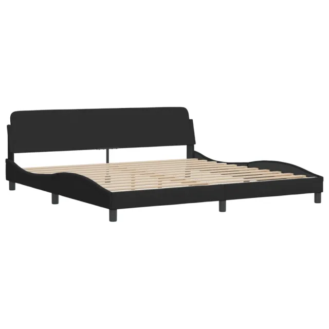 Lit avec matelas Dover noir 200x200 cm velours