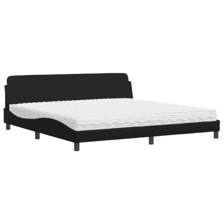 Lit avec matelas Dover noir 200x200 cm similicuir 2