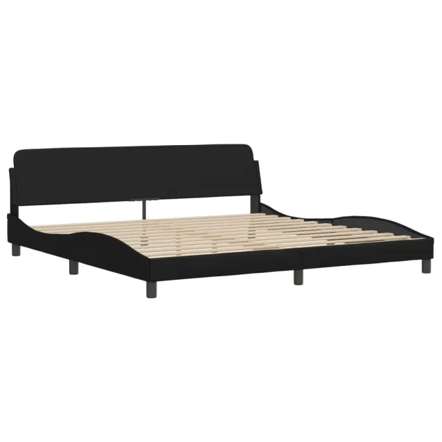 Lit avec matelas Dover noir 200x200 cm similicuir