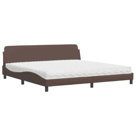 Lit avec matelas Dover marron 200x200 cm similicuir