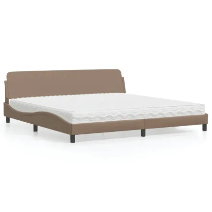 Lit avec matelas Dover cappuccino 200x200 cm similicuir