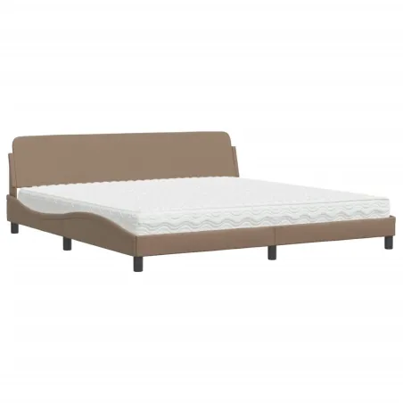 Lit avec matelas Dover cappuccino 200x200 cm similicuir