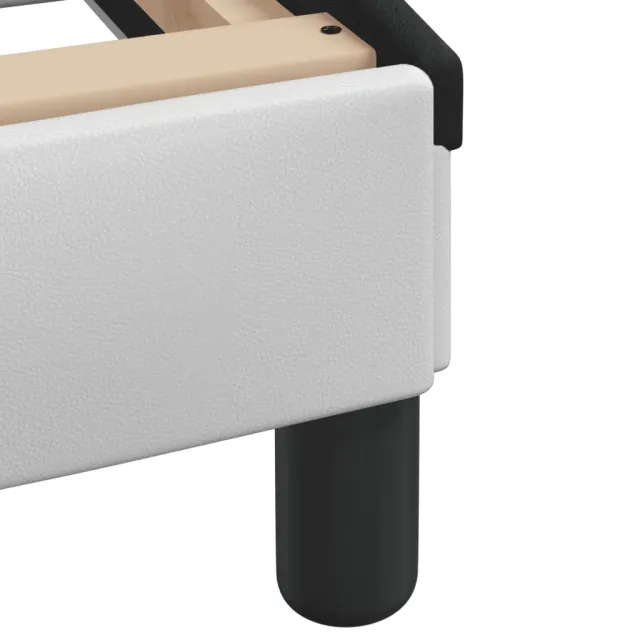 Lit avec matelas Dover blanc et noir 200x200 cm similicuir