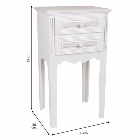 Nightstand Alexandra House Living White 28 x 69 x 38 cm