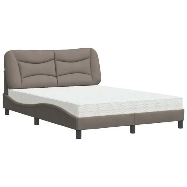 Lit avec matelas Hvar taupe 120x200 cm tissu