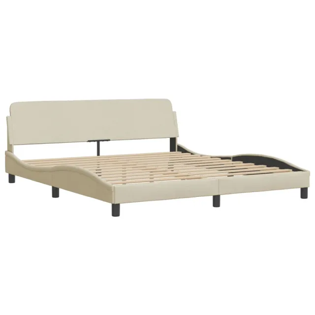 Lit avec matelas Hvar crème 180x200 cm tissu