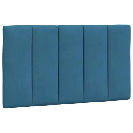 Lit avec matelas Hanko bleu 80x200 cm velours