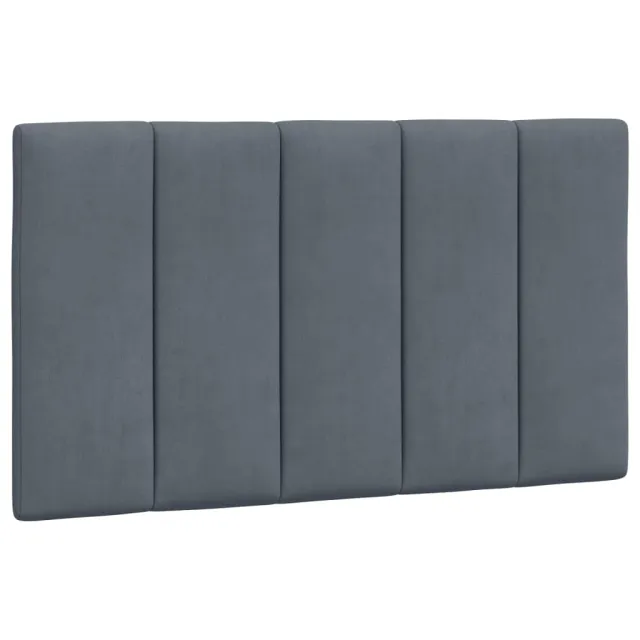 Lit avec matelas Hanko gris foncé 90x190 cm velours