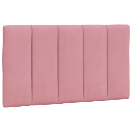 Lit avec matelas Hanko rose 90x190 cm velours