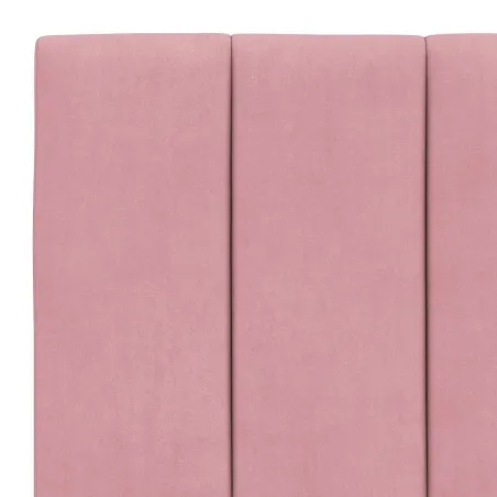 Lit avec matelas Hanko rose 90x190 cm velours