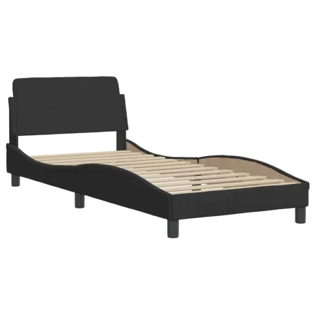 Lit avec matelas Hanko noir 90x200 cm velours