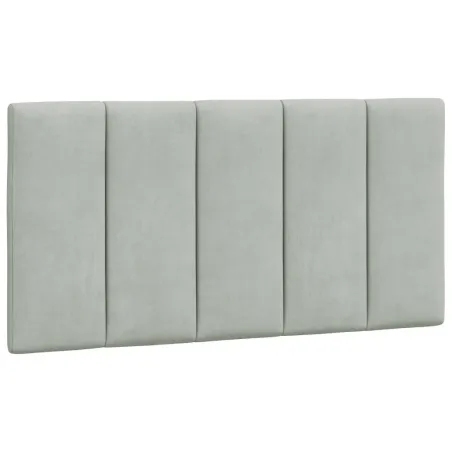 Lit avec matelas Hanko gris clair 100x200 cm velours