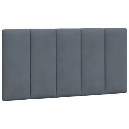 Lit avec matelas Hanko gris foncé 100x200 cm velours