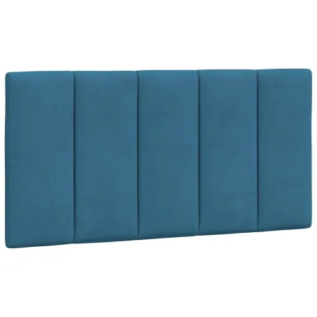 Lit avec matelas Hanko bleu 100x200 cm velours