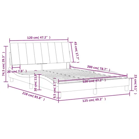 Lit avec matelas Hanko vert foncé 120x200 cm velours