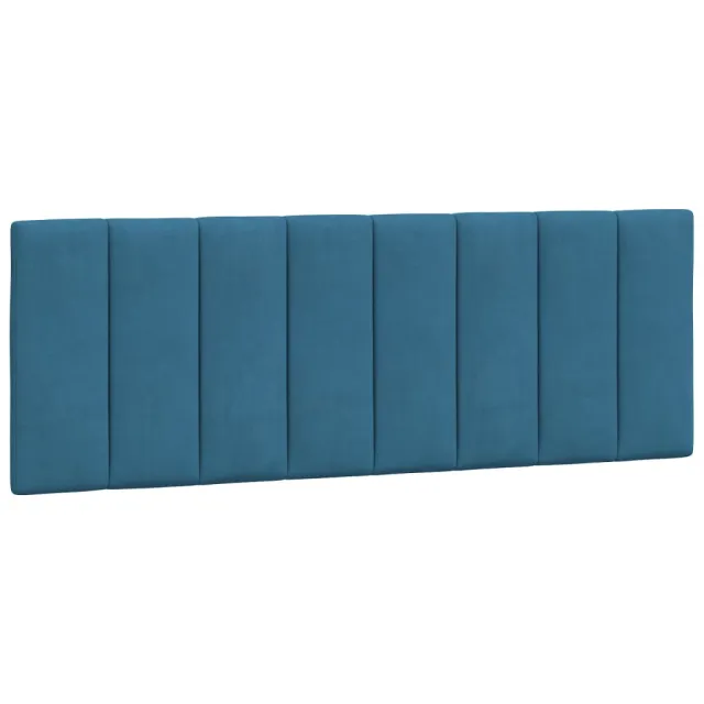 Lit avec matelas Hanko bleu 140x190 cm velours