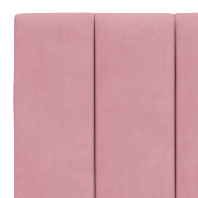 Lit avec matelas Hanko rose 140x190 cm velours