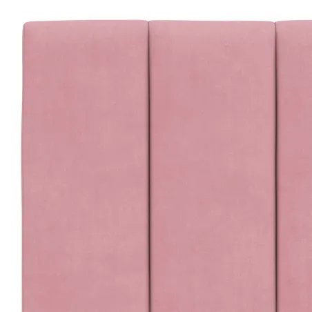 Lit avec matelas Hanko rose 140x190 cm velours